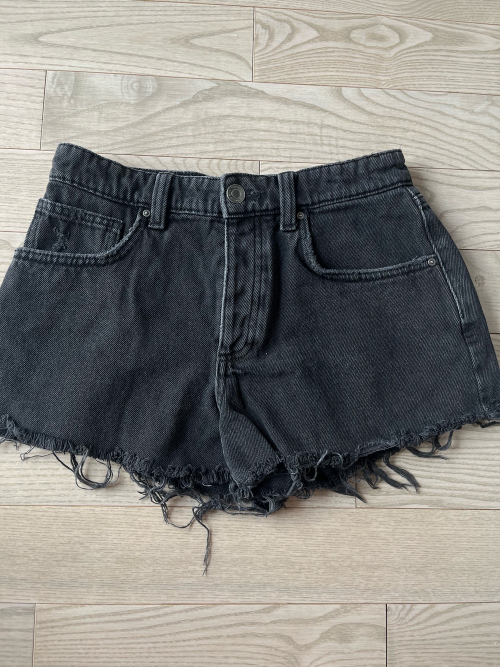 Cotton On Black Frayed Hem Denim Shorts
